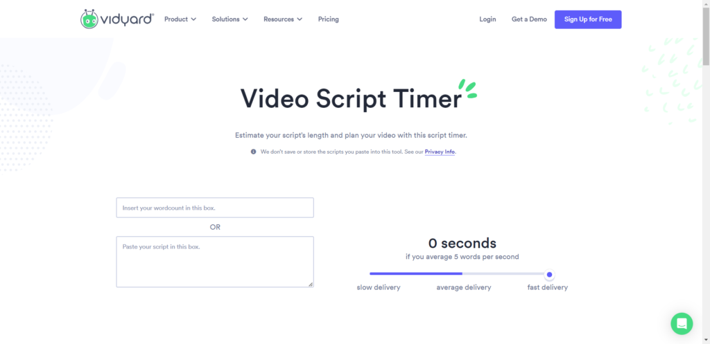 Vidyard Video Script Timer